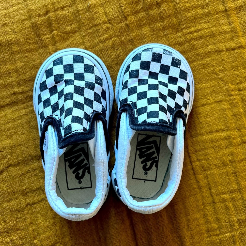 Vans Black and White Checkered Kids Sneakers